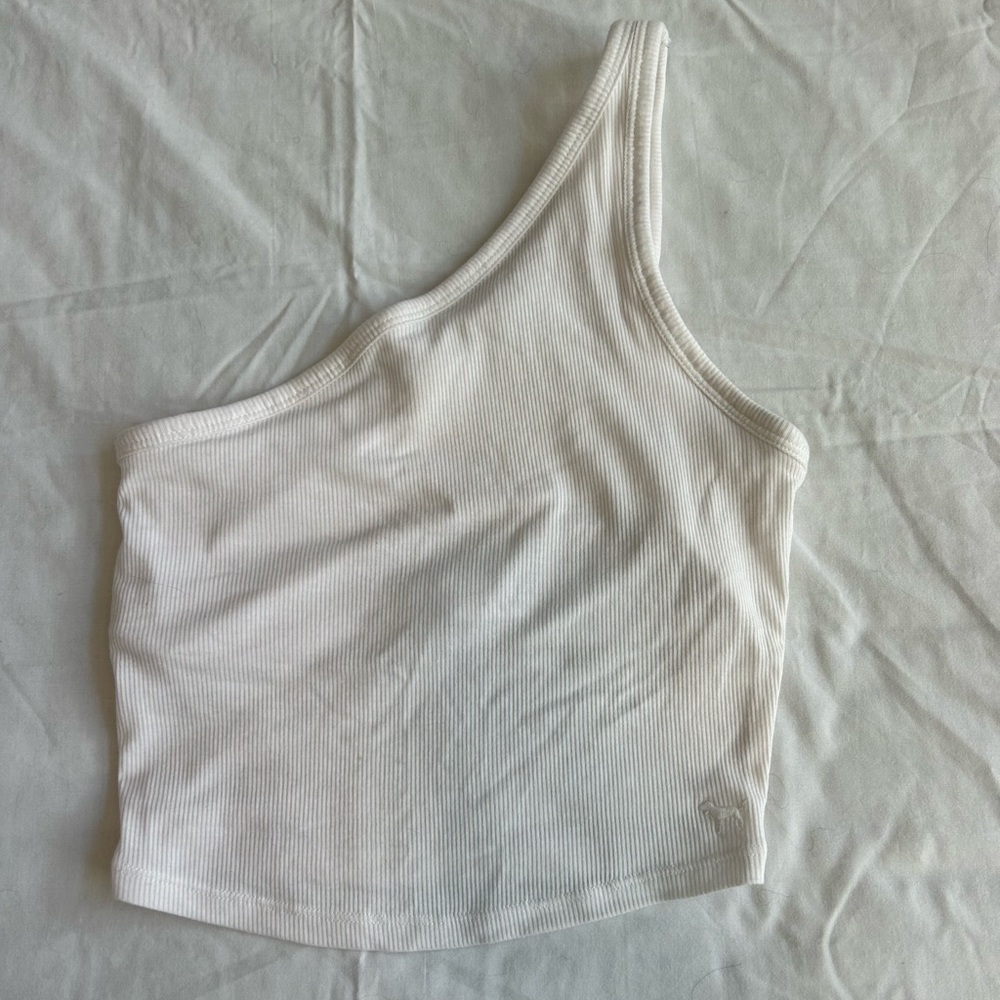 PINK Victoria's Secret White Ribbed Crop Top